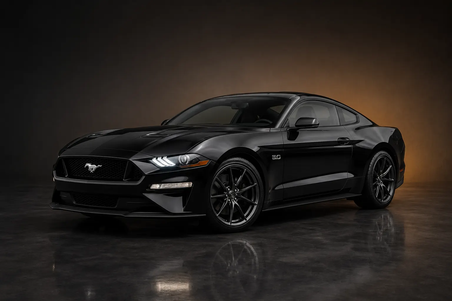 Black Ford Mustang GT performance car