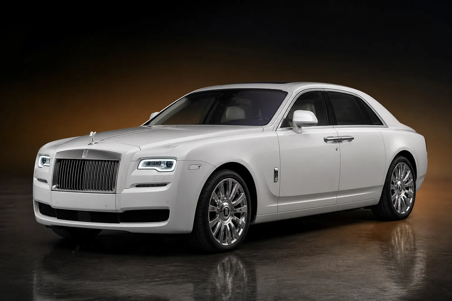 White Rolls-Royce Ghost 2016 luxury sedan
