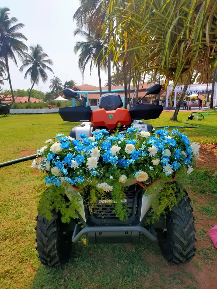 Flower-decorated wedding ATV available in Goa